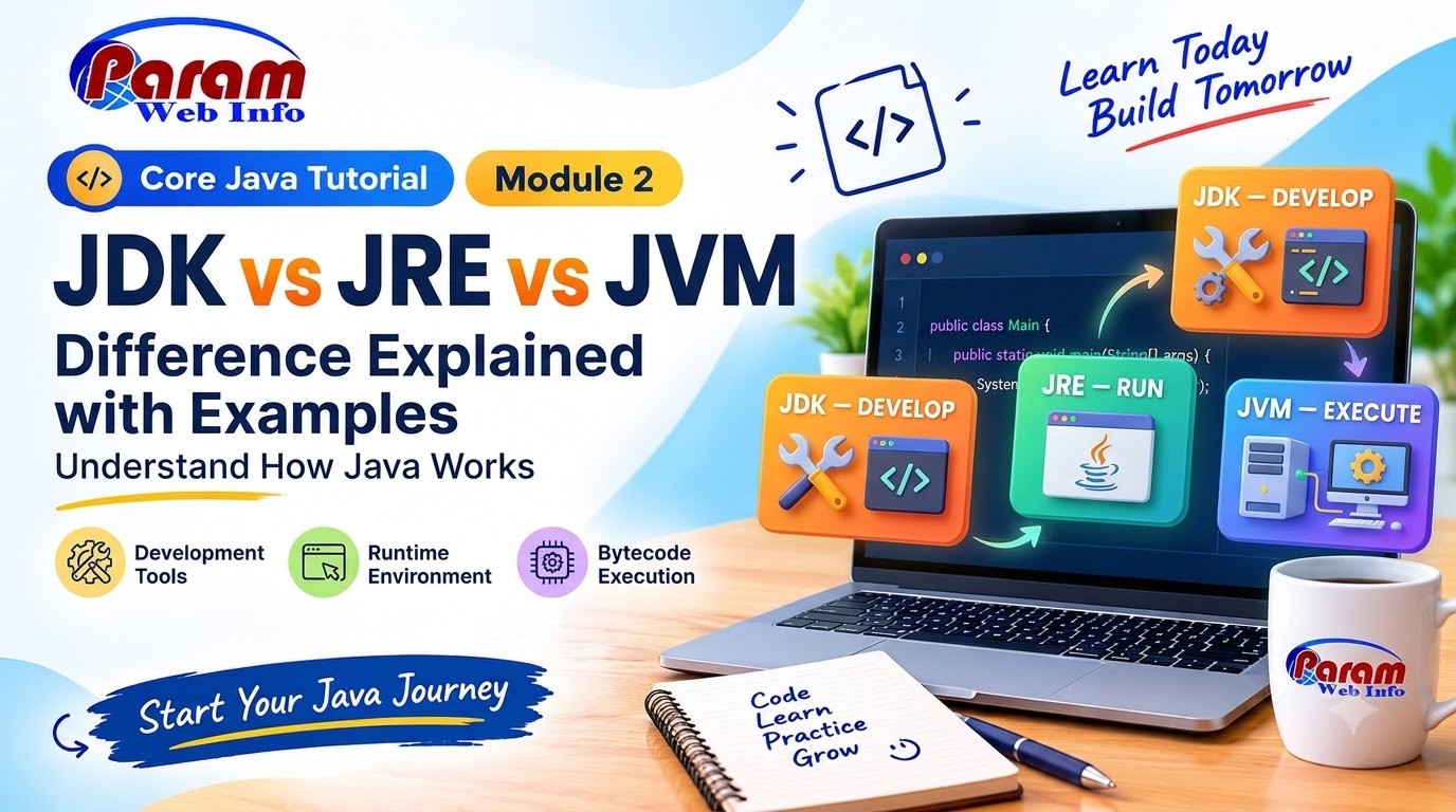Difference Between JDK, JRE and JVM Explained with Examples